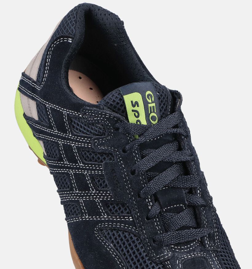 Geox Baskets basses en Bleu fonc&eacute; pour hommes (368488) - pour semelles orthop&eacute;diques