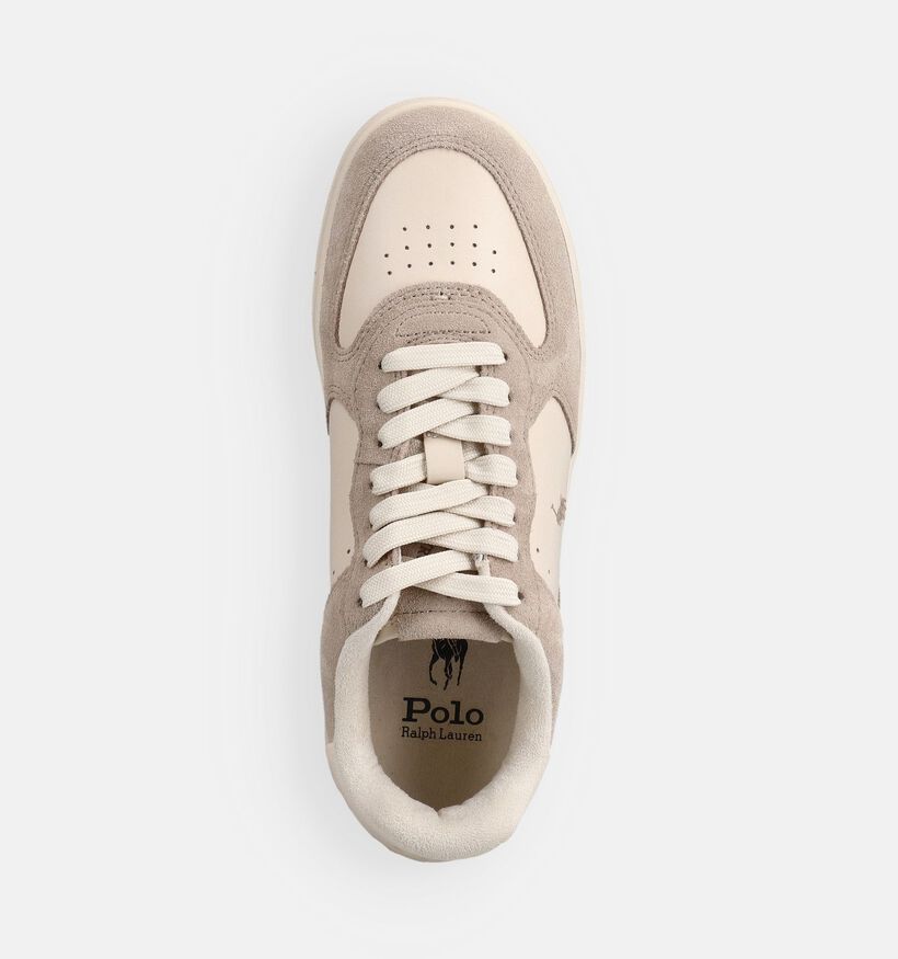 Polo Ralph Lauren Masters Baskets basses en Beige/Ecru pour femmes (377204) - pour semelles orthop&eacute;diques
