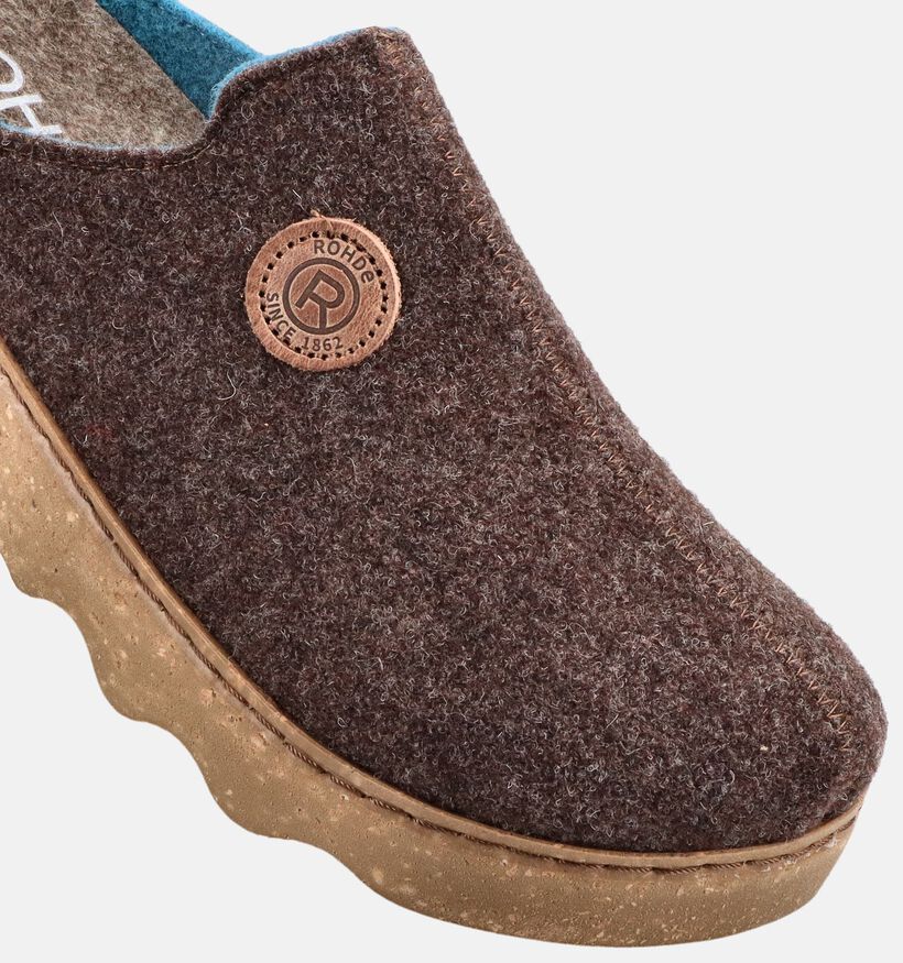 Rohde Foggia Donkerbruine Open Pantoffels voor dames (379799) - geschikt voor steunzolen
