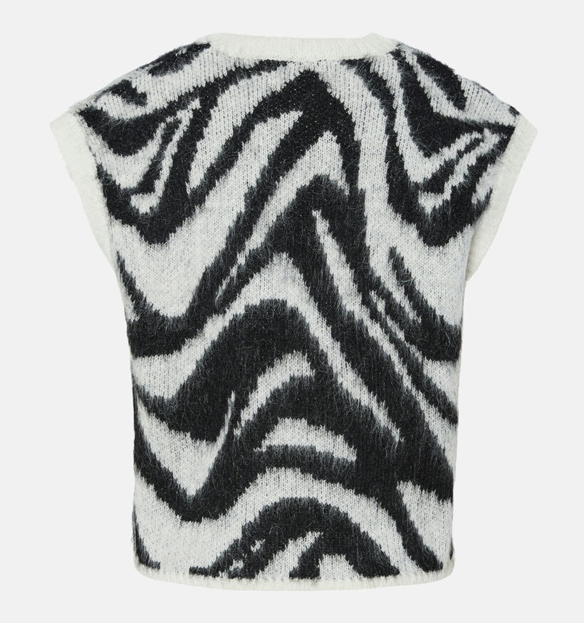 Pieces Mynthe Zebra Witte/Zwarte Gilet Pieces Mynthe Zebra Witte/Zwarte Gilet voor dames (365629)