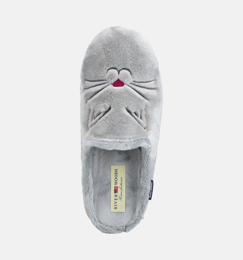 River Woods Pippa Pantoufles en Gris pour femmes (381122) - pour semelles orthop&eacute;diques
