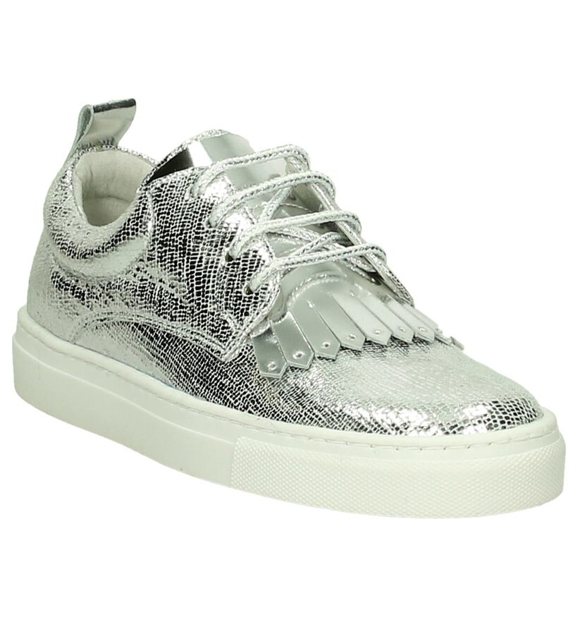 Hampton Bays Zilveren Sneakers in leer (192238)