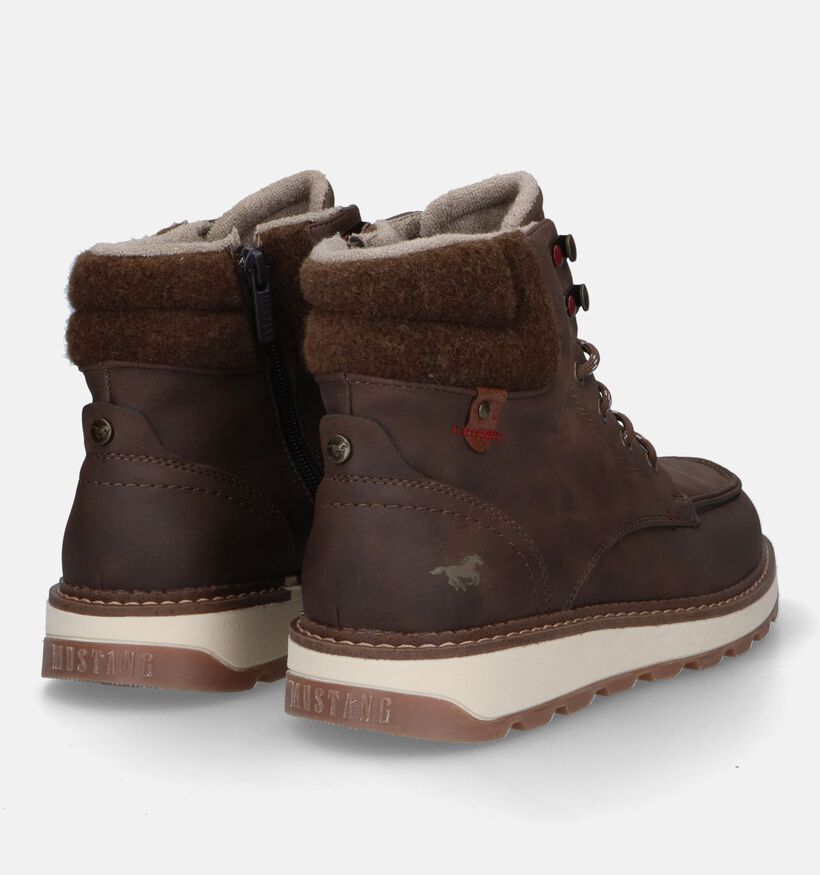 Mustang Boots à lacets en Brun foncé pour hommes (331788)