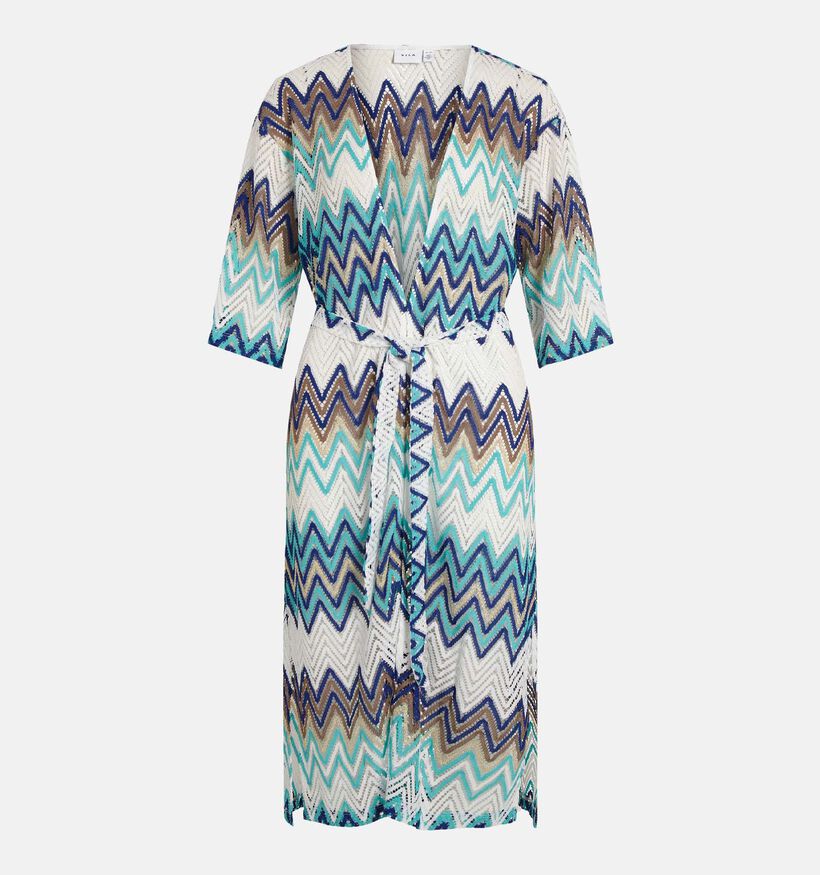 Vila Misso Kimono Cardigan crochet en Bleu (330967)