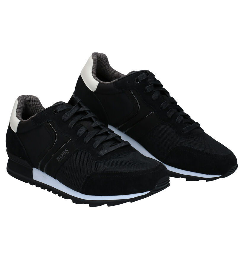 Boss Parkour Runn Chaussures à lacets en Bleu en daim (296446)