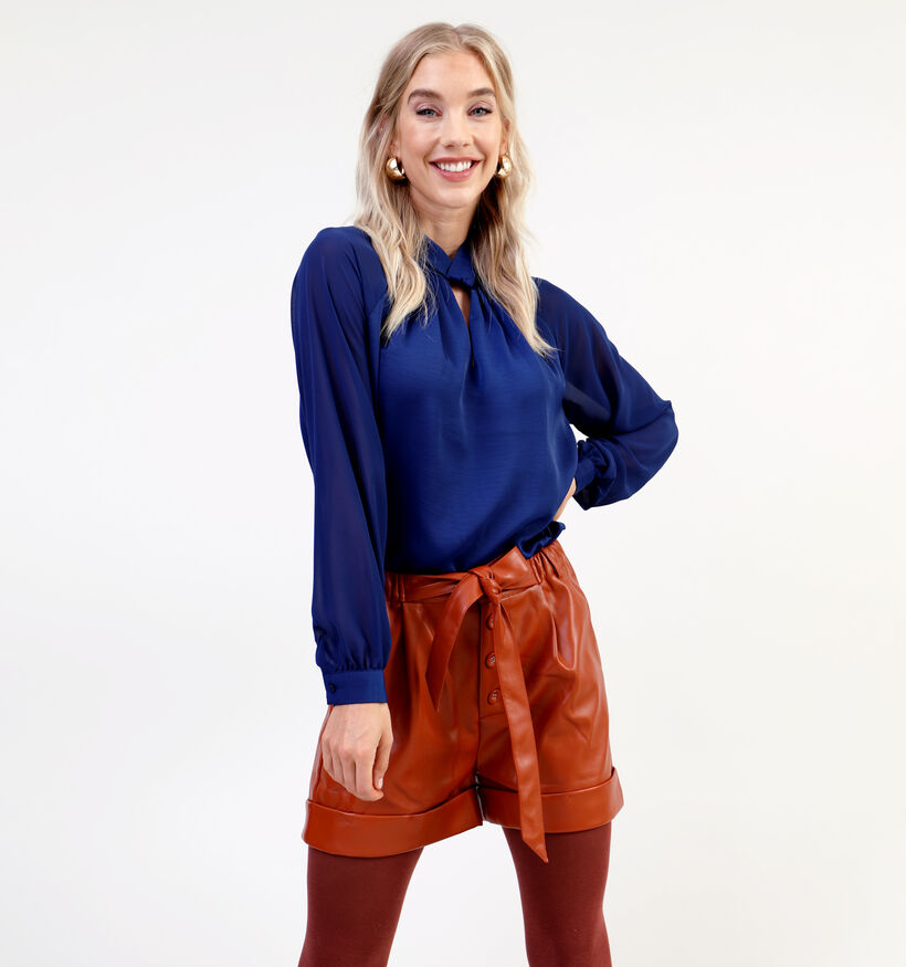 JDY Urba Blauwe Satijnen Blouse voor dames (332477)