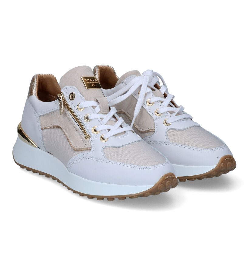 Scapa Beige Sneakers voor dames (307045) - geschikt voor steunzolen