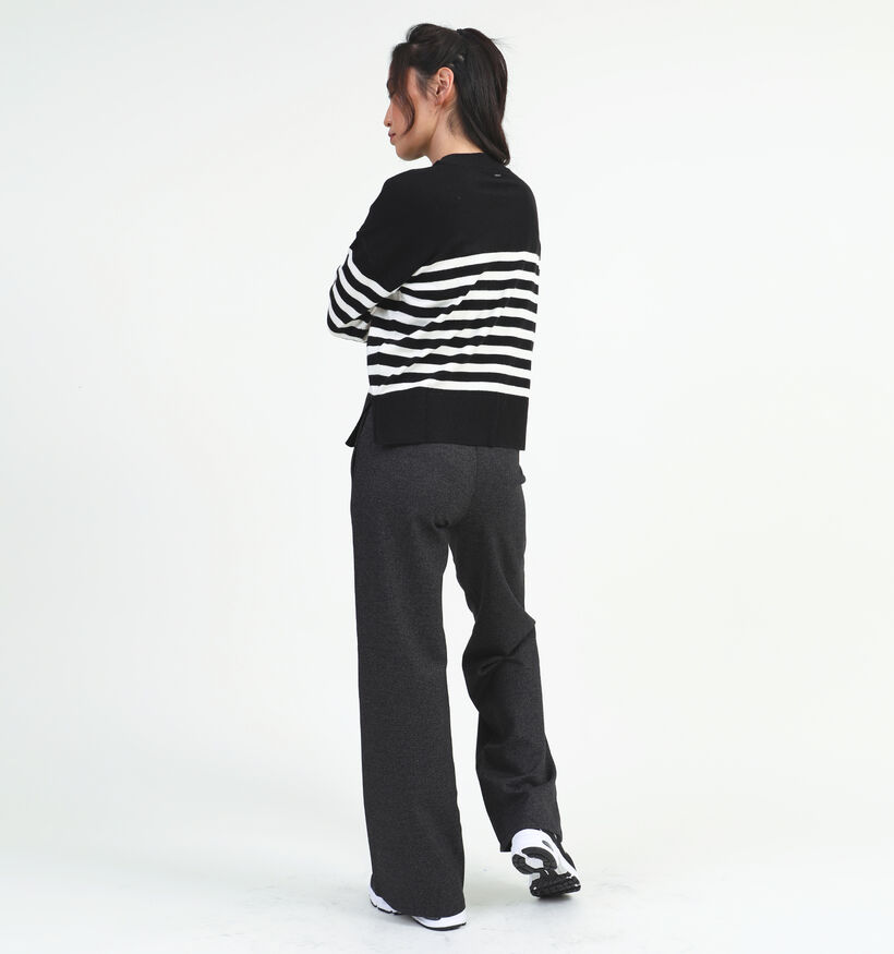 Mexx Sophia Sweatshirt rayé en Noir pour femmes (331499)