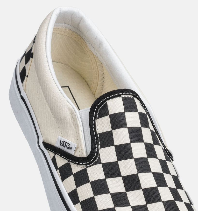 Vans Classic Checkerboard Slip-ons en Noir/Blanc pour hommes (368209)