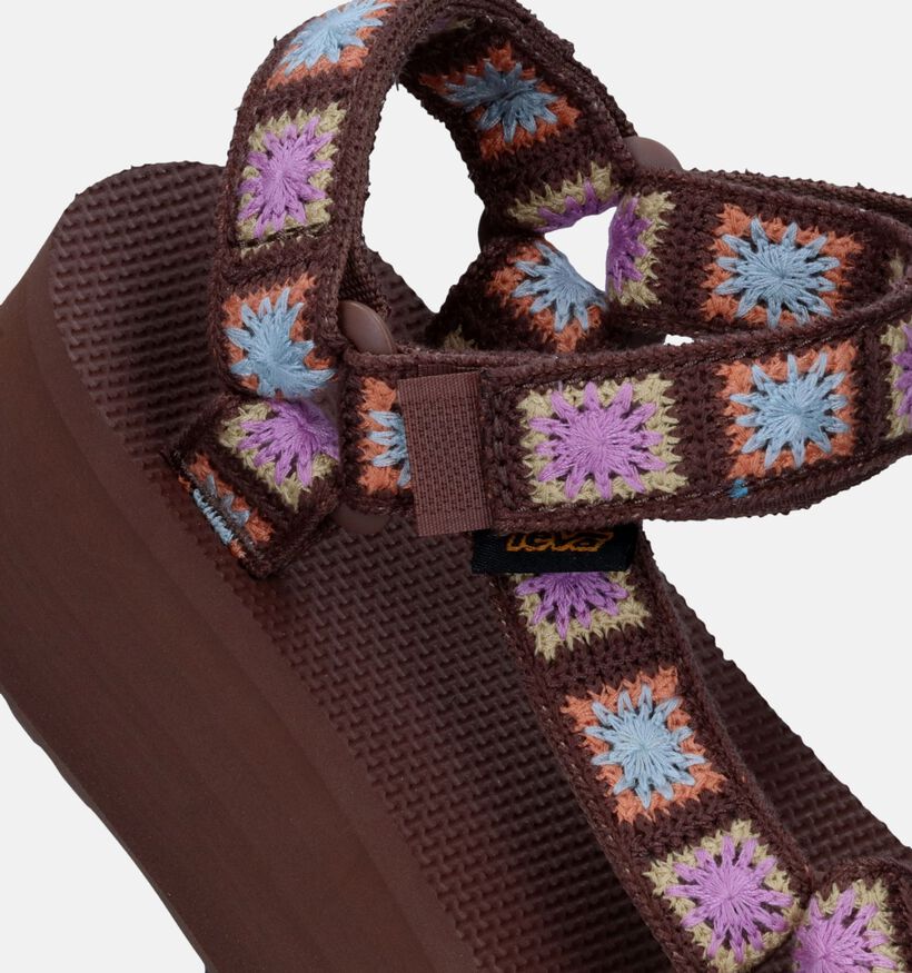Teva Flatform Universal crochet Sandales en Brun pour femmes (338389)