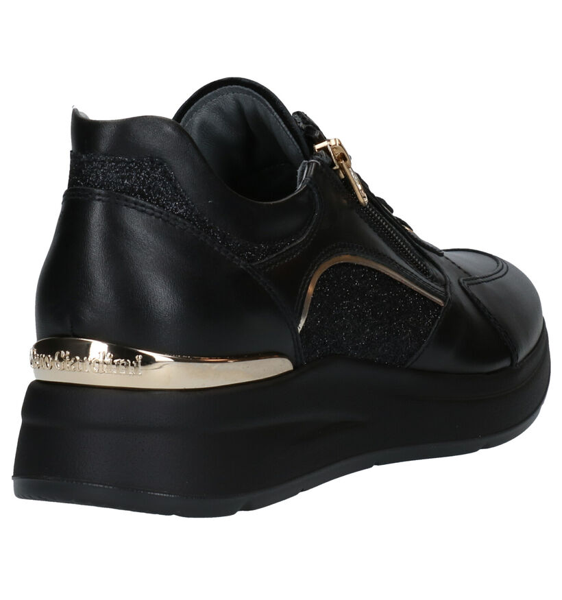 NeroGiardini Zwarte Veterschoenen in leer (296637)