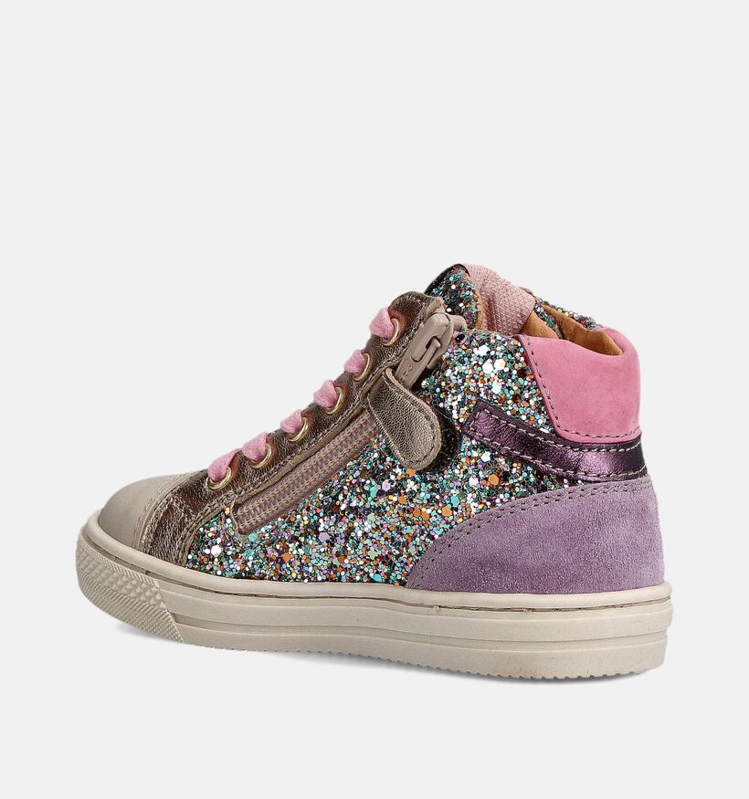 FR by Romagnoli Baskets montantes en Rose/Or pour filles (364580) - pour semelles orthopédiques