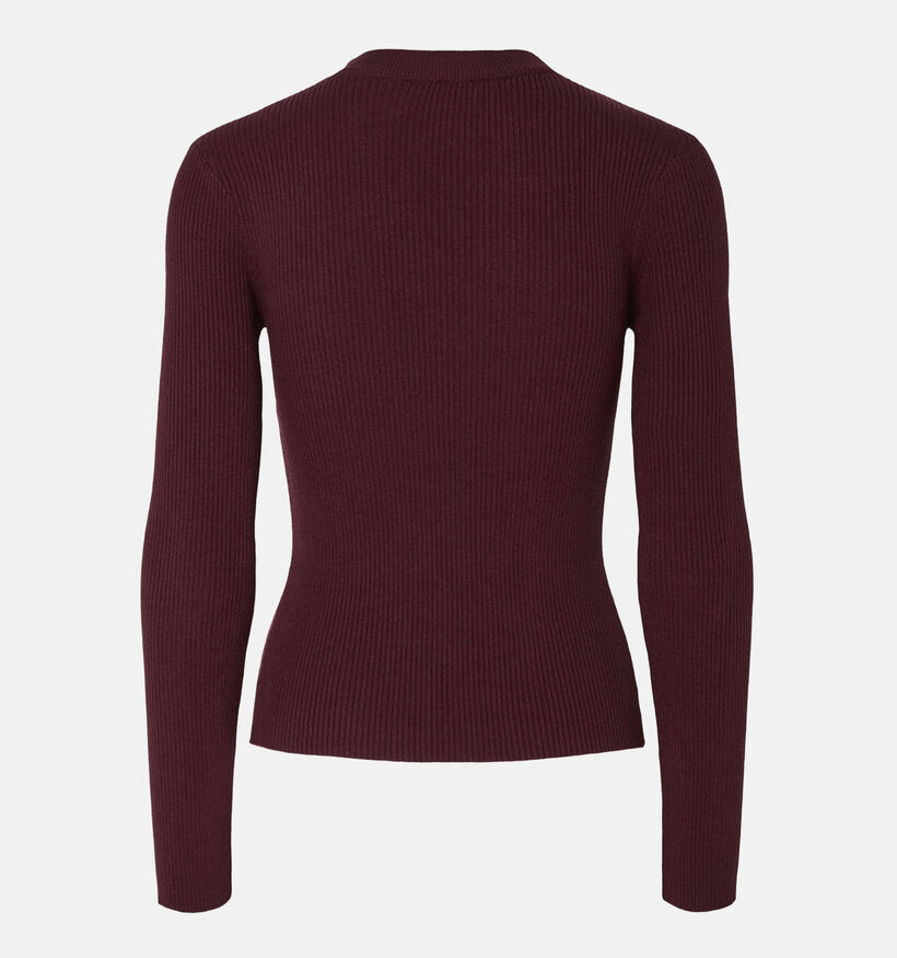 Pieces Mira Bordeaux T-shirt Lange Mouwen voor dames (361124)