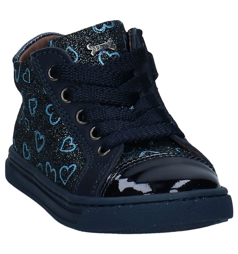 STONES and BONES Lacy Bottines en Bleu en cuir (279304)