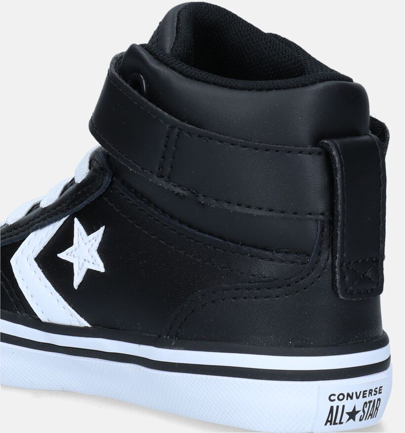 Converse Pro Blaze Strap Leather Zwarte Sneakers voor jongens, meisjes (333249)