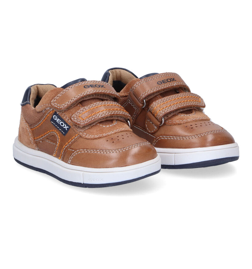 Geox Trottola Cognac Velcroschoenen voor jongens (302602) - geschikt voor steunzolen