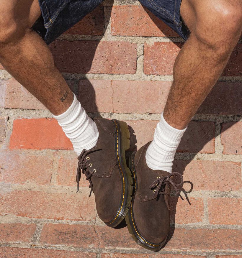 Dr. Martens 1461 3 Eye Chaussures classiques en Brun fonc&eacute; pour hommes (368294) - pour semelles orthop&eacute;diques