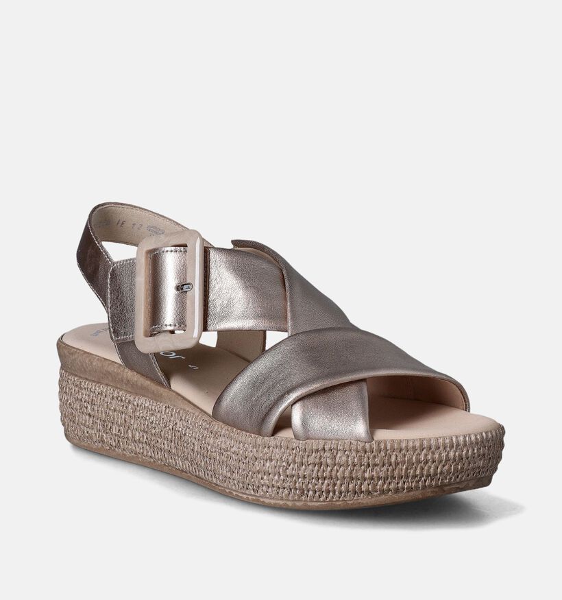 Gabor Best Fitting Roze Sandalen met sleehak voor dames (355029)