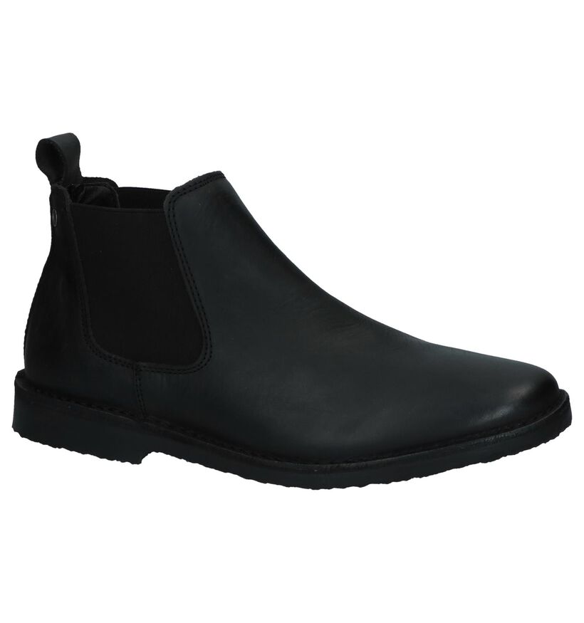 Jack & Jones Zwarte Chelsea Boots in leer (226051)