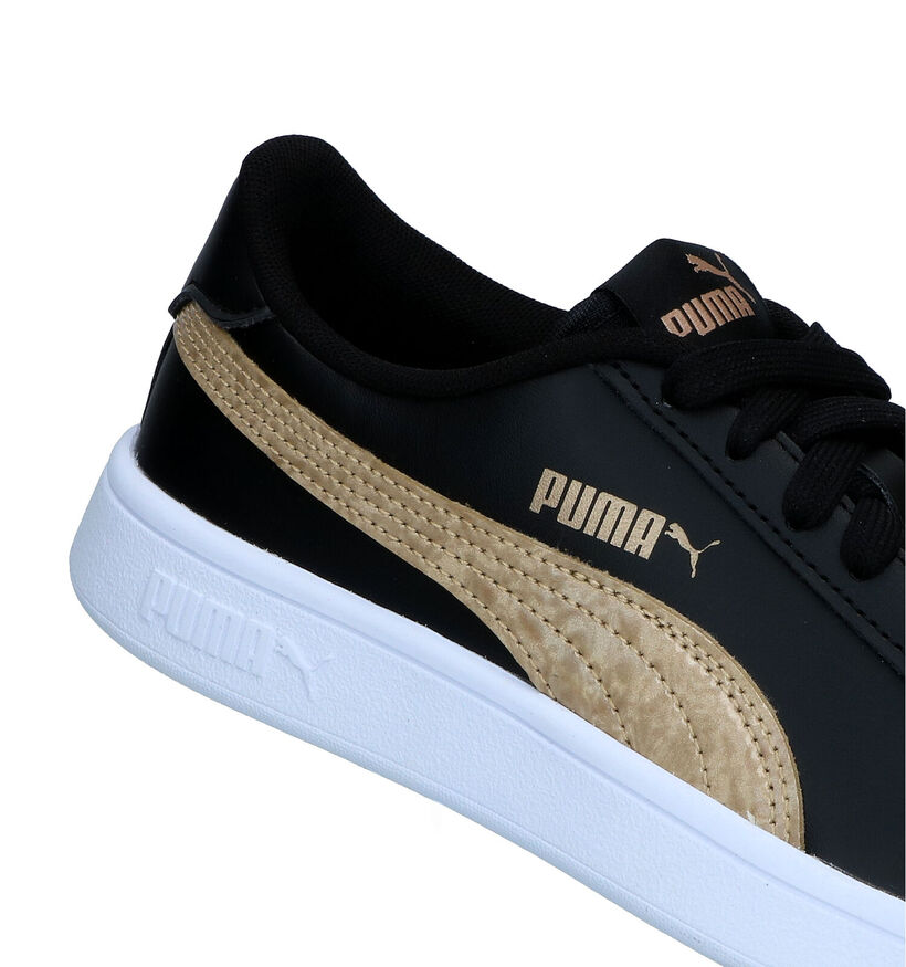 Puma Smash v2 Metallics JR Baskets en Noir pour filles (318764)