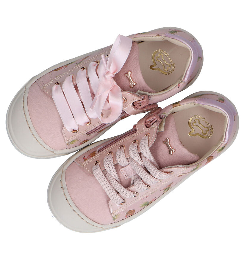 STONES and BONES Matsa Chaussures à lacets en Rose en cuir (303714)
