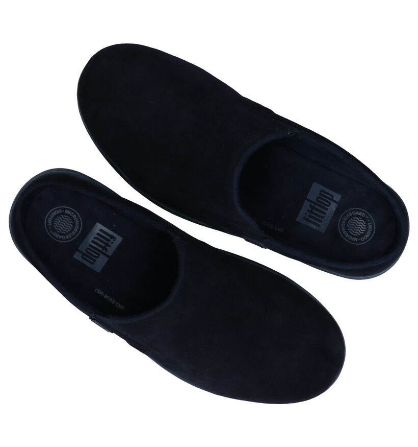 FitFlop Loaff Suede Clog Pantoufles ouvertes en Noir en daim (295130)