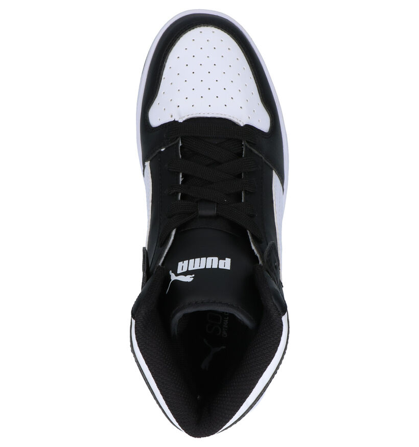Puma Rebound Layup Zwarte Hoge Sneakers in kunstleer (301345)