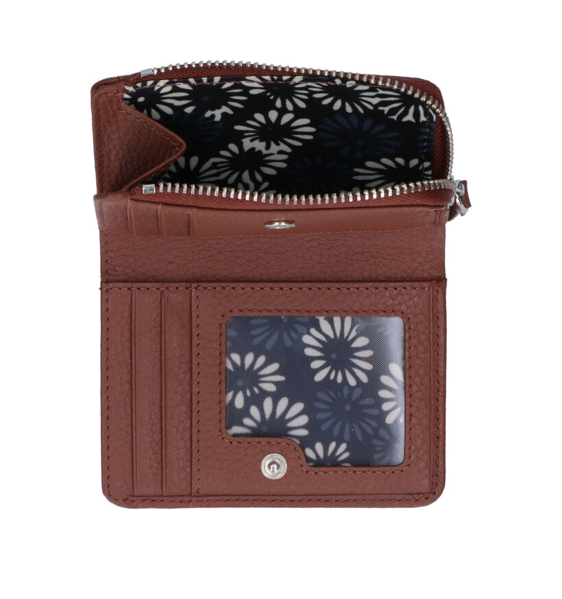 Euro-Leather Porte-monnaie zippé en Noir pour femmes (323431)