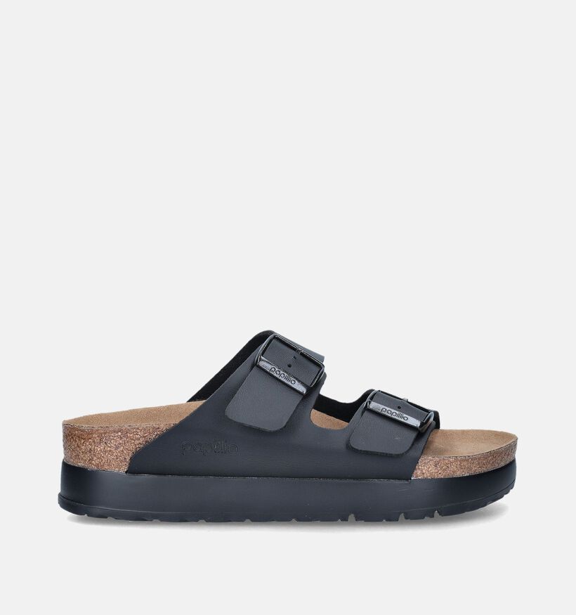 Birkenstock Arizona Pap Flex Platform Nu-pieds en Noir pour femmes (350894)