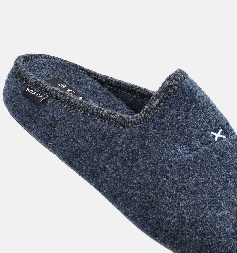 Scapa Homewear Pantoufles en Bleu pour hommes (381015) - pour semelles orthop&eacute;diques