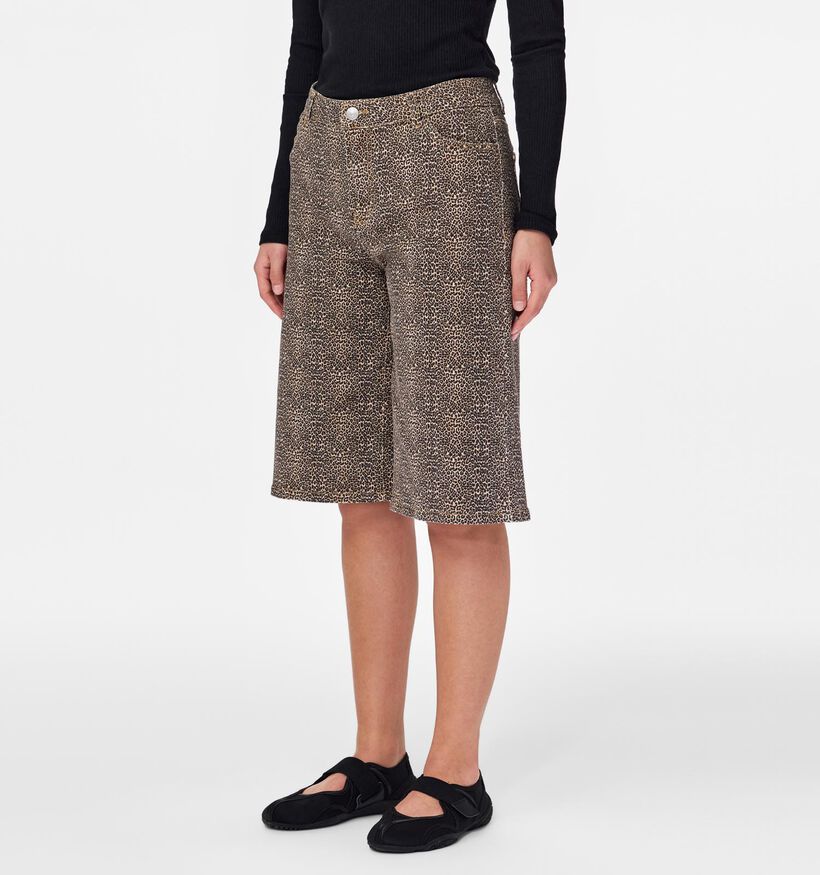 Pieces Salume Denim Leo Short en Marron pour femmes (372376)