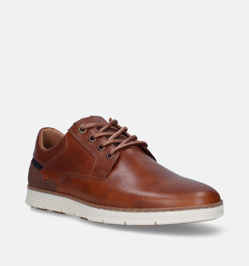 Bullboxer Chaussures à lacets en Cognac pour hommes (344478) - pour semelles orthopédiques