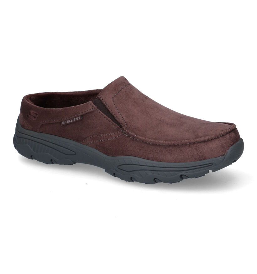 Skechers Relaxed Fit Pantoufles en Marron pour hommes (328388) - pour semelles orthopédiques