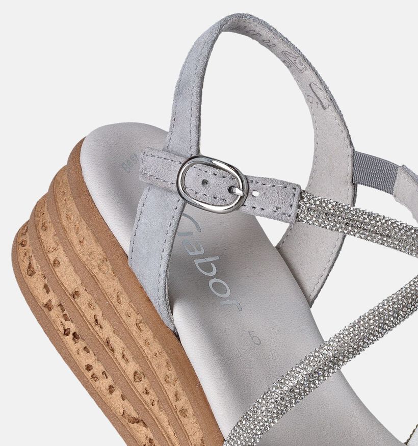 Gabor Best Fitting Sandales avec talon compensé en Argent pour femmes (355082)
