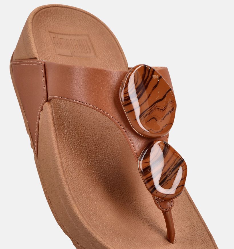 FitFlop Lulu Marbeld-Stone Bruine Slipper met Sleehak voor dames (368650)