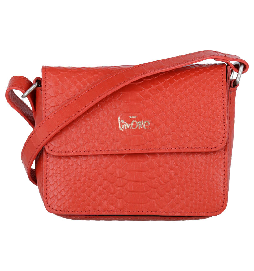 Via Limone Koraalrode Crossbody Tas in leer (276262)