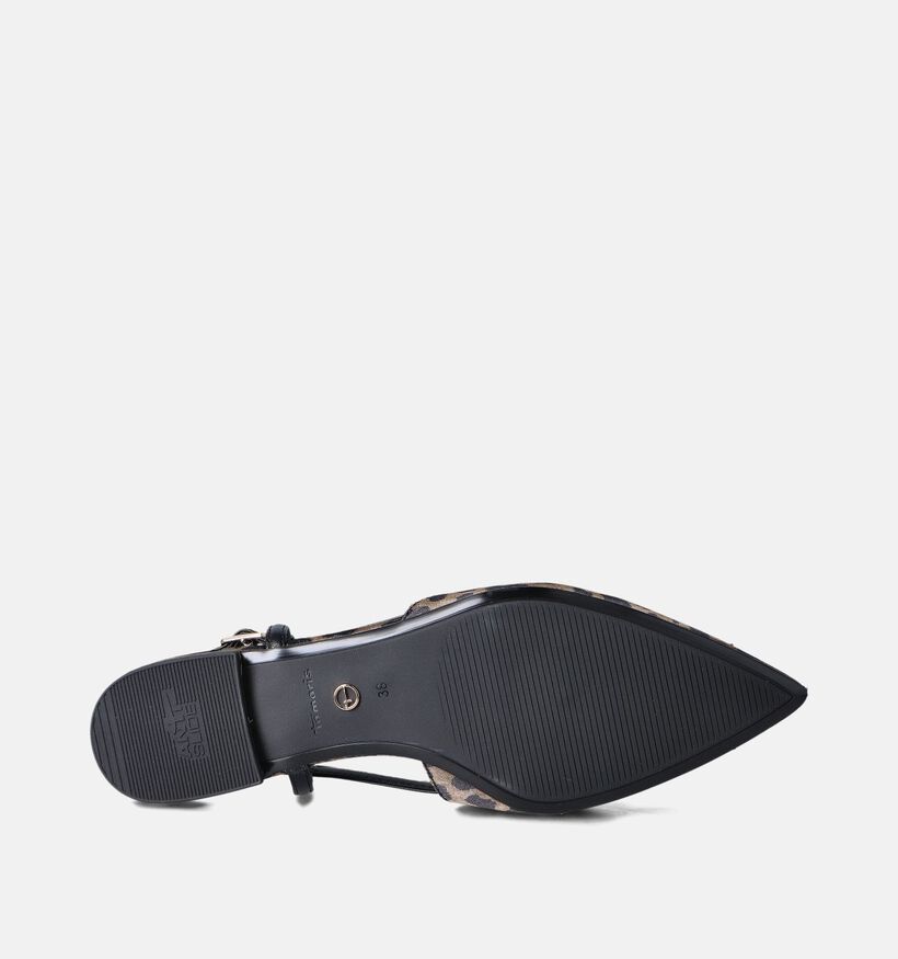 Tamaris Leopard Ballerines Slingback en Marron pour femmes (356955)