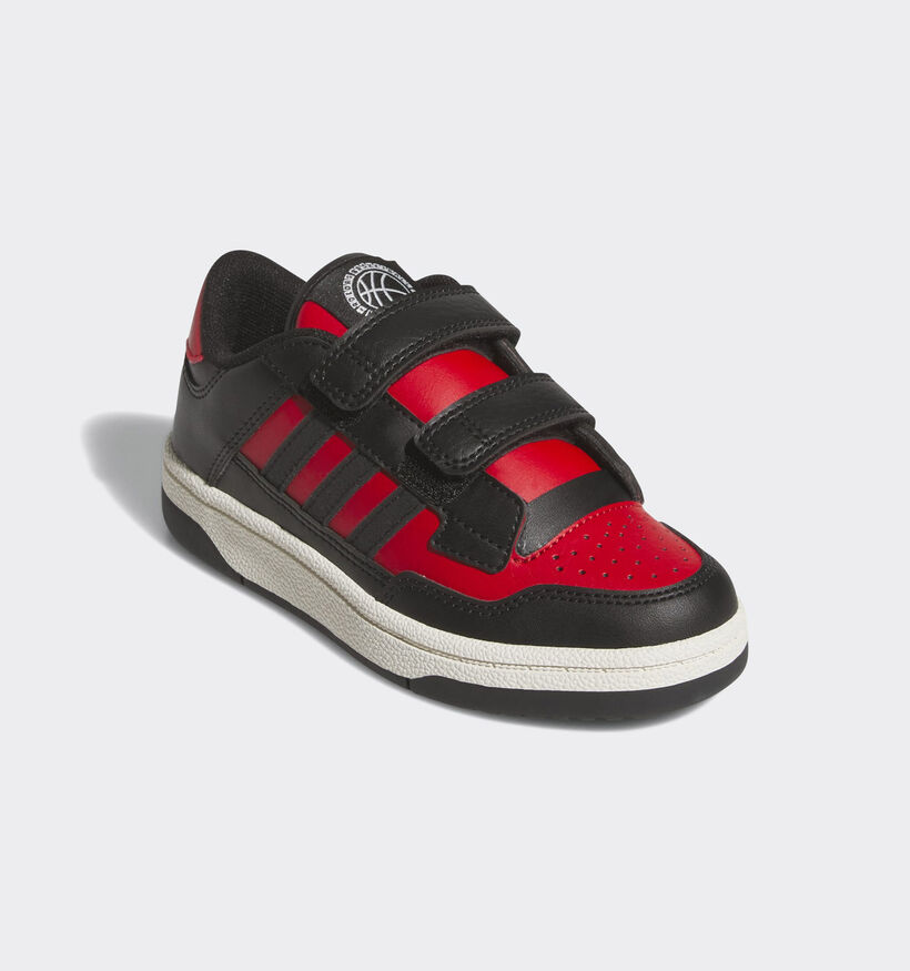 adidas RAPID COURT CF Zwart/Rode Sneakers voor meisjes, jongens (359672) - geschikt voor steunzolen