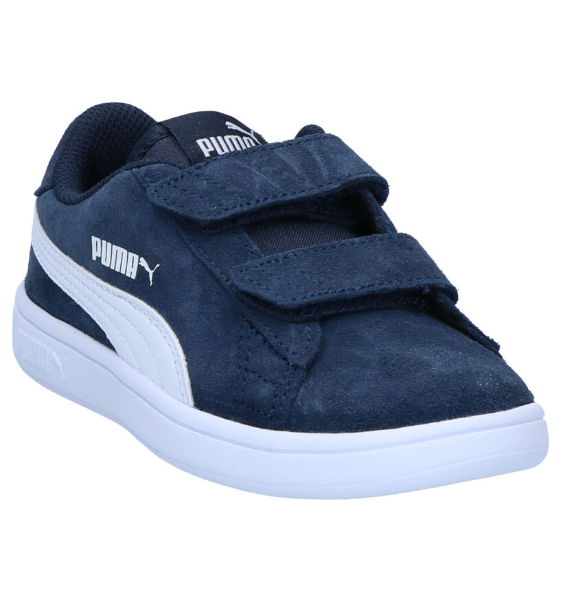 Puma Smash Blauwe Sneakers in daim (293446)