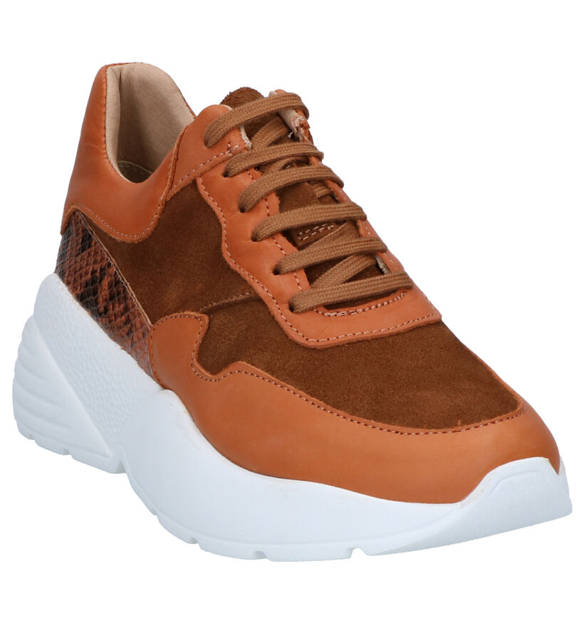 Via Limone Baskets casual en Cognac en daim (264967)