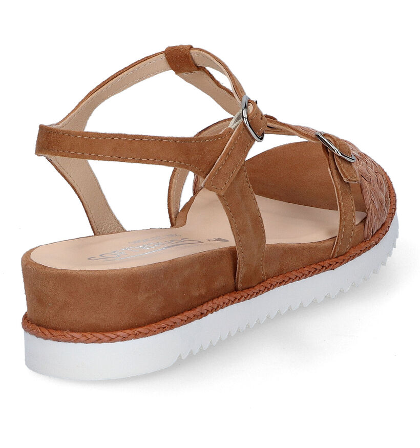 Softwaves Cognac Sandalen in daim (308391)