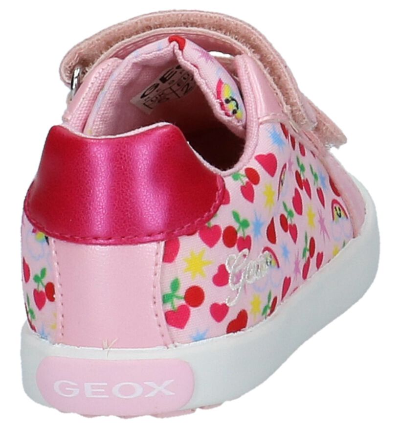 Roze Babyschoentjes met Tekening Geox in stof (210514)