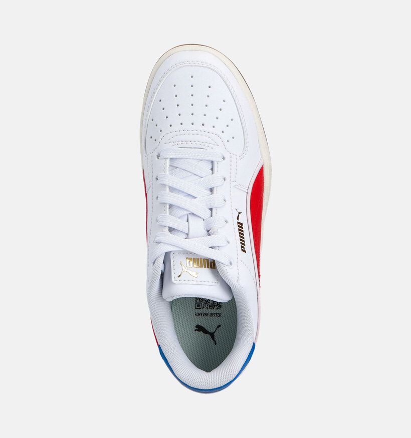 Puma Caven 2.0 Retro Baskets basses en Blanc/Bleu/Rouge pour filles, garçons (359193) - pour semelles orthopédiques