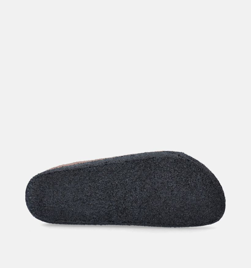 Birkenstock Zermatt Rivet Wool Felt Pantoufles en Brun pour femmes (343964)