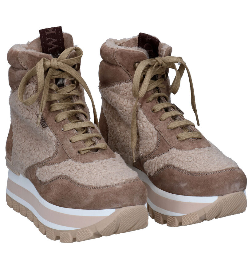 Weekend Cognac Hoge Sneakers voor dames (298723) - geschikt voor steunzolen