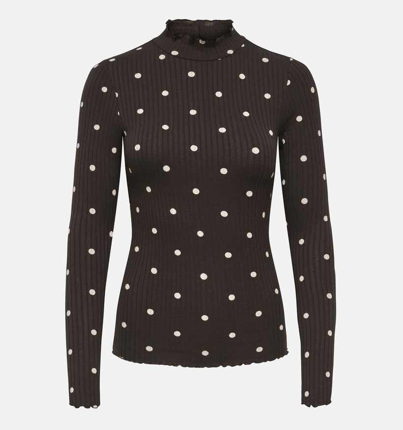 JDY Fransiska Donkerbruine T-shirt met Lange Mouwen voor dames (375092)
