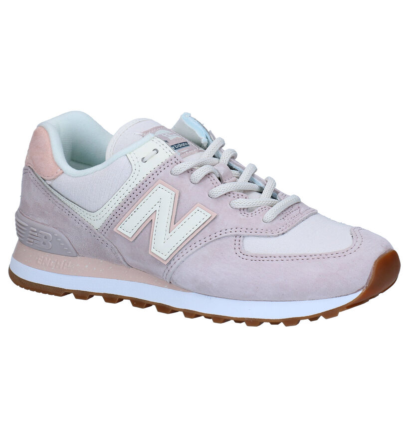 New Balance WL574 Roze Sneakers in daim (293644)