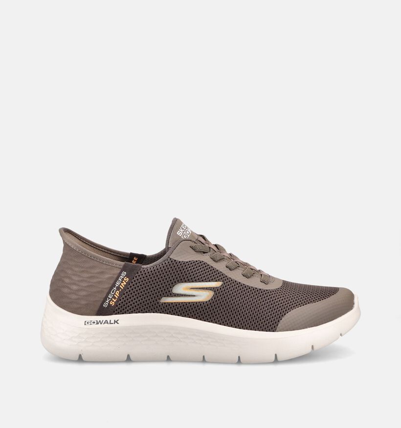 Skechers Go Walk Flex Hands Up Bruine Sneakers voor heren (375625) - geschikt voor steunzolen