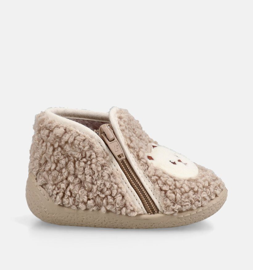 Milo & Mila Xadage Beige Babypantoffels voor meisjes, jongens (381101) - geschikt voor steunzolen