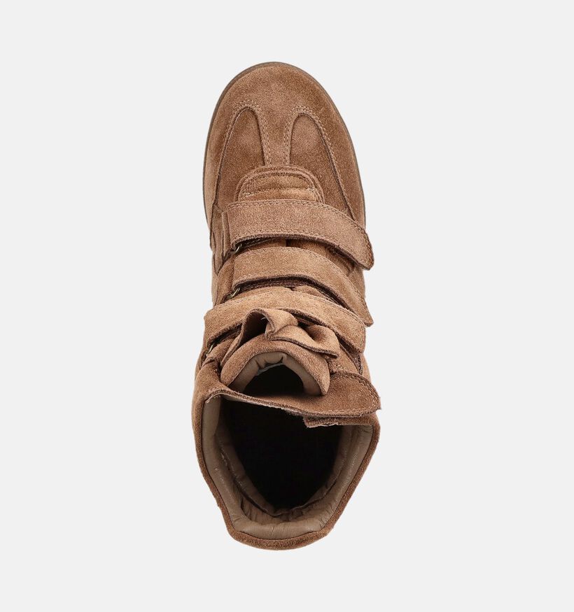 Poelman Taupe Sneakers met Sleehak voor dames (388207)